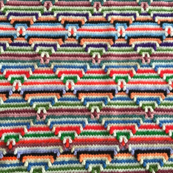 ‼️SOLD‼️Vintage Handmade Crochet Throw - Picture 3 of 7